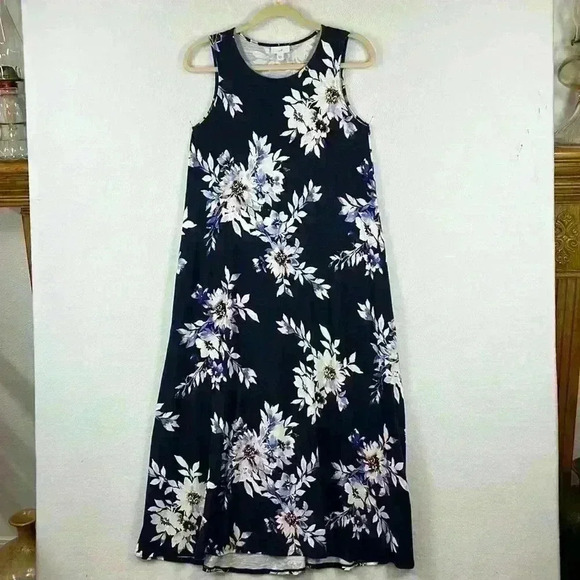 J Jill Women’s Maxi Dress Size XS Blue and White Rayon - Picture 1 of 7
